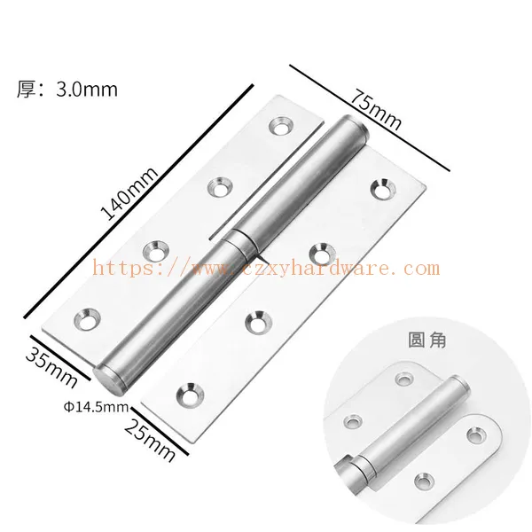 Professional Factory Lift Off-Squre Conner 140*75*3.0Mm Stainless Steel Office Door Lift Off Hinge